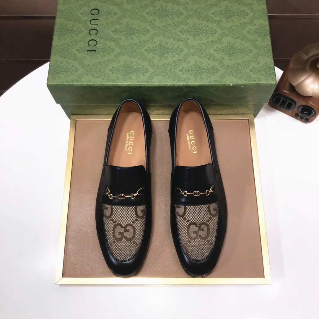 Men's shoes 💰580💰[GUCCI—Gucci] The latest high-end version of Gucci. Official website new model. Available at the same time at counters, the uppers are made of original cowhide imported from Italy/matched with the original special material splicing design concept; "highlight, high-end, grade, extravagance" and exquisite workmanship (original mesh fabric) sole: original factory special outsole size (38-45) (custom-made 45 non-returnable)